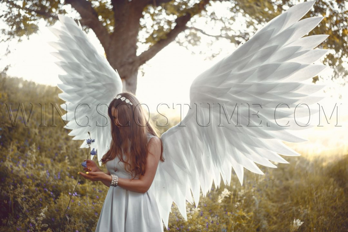 Buy Realistic Large Angel Wings Costume White Light